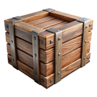 wonderful minimalist Wooden Crate Rustic Style Isolated Transparent Background high quality png