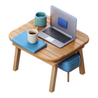 wonderful abstract Wooden Desk with Laptop and Coffee Cup Transparent Element high resolution png