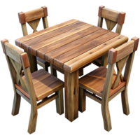 beautiful modern Wooden Dining Table Isolated with Chairs high resolution png