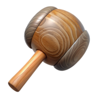 impressive minimalist Wooden Mallet Round Head Isolated Transparent Background high resolution png