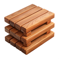 wonderful modern Wooden Planks Stacked Isolated on Transparent Background premium png