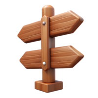 magnificent minimalist Wooden Signpost with Multiple Directions Isolated Element premium png