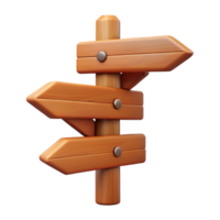 elegant modern Wooden Signpost with Multiple Directions Isolated Element authentic png