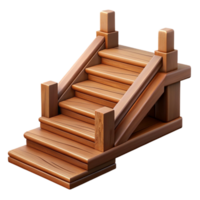 serene modern Wooden Staircase Cutout with Railing Detail high resolution png