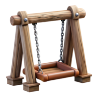 impressive vintage Wooden Swing Set Transparent Background with Chains authentic png