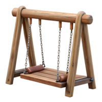 magnificent classic Wooden Swing Set Transparent Background with Chains high quality png
