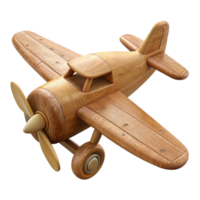 stunning rustic Wooden Toy Airplane Side View Transparent Background high quality png