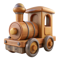 vibrant classic Wooden Toy Train Engine Front View Transparent Background authentic png