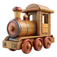 impressive creative Wooden Toy Train Engine Front View Transparent Background png