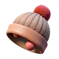 dramatic artistic Wool Hat Pom Pom Detail Isolated on Transparent Background authentic png