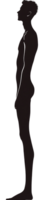 A silhouette of a man standing on a black background png