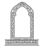 Elegant Gothic arch window or door frame with intricate details. Perfect for design or architectural projects. png
