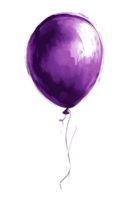 Single purple balloon isolated on black background png