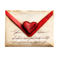 An envelope with a red heart on it png
