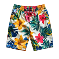 A pair of shorts with colorful flowers on them png