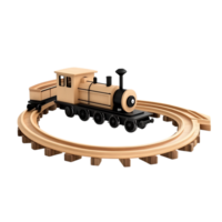 A toy train on a track with a black background png