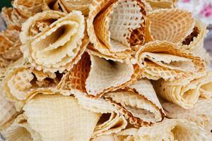 A Delicious Assortment of Lacy Ice Cream Cone Waffle Cups Perfect for Any Occasion photo