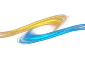 Blue and golden glowing shiny lines effect. Luminous blue and yellow lines of speed. Light glowing effect. Light trail wave, fire path trace line and incandescence curve twirl. Illustration number 36 png