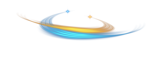 Blue and golden glowing shiny lines effect. Luminous blue and yellow lines of speed. Light glowing effect. Light trail wave, fire path trace line and incandescence curve twirl. Illustration number 27 png