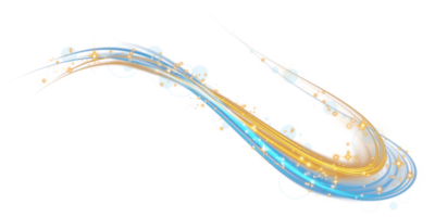 Blue and golden glowing shiny lines effect. Luminous blue and yellow lines of speed. Light glowing effect. Light trail wave, fire path trace line and incandescence curve twirl. Illustration number 28 png