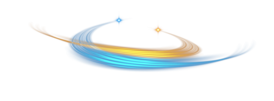Blue and golden glowing shiny lines effect. Luminous blue and yellow lines of speed. Light glowing effect. Light trail wave, fire path trace line and incandescence curve twirl. Illustration number 26 png