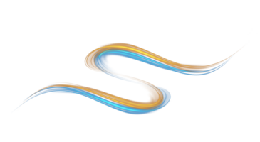 Blue and golden glowing shiny lines effect. Luminous blue and yellow lines of speed. Light glowing effect. Light trail wave, fire path trace line and incandescence curve twirl. Illustration number 25 png