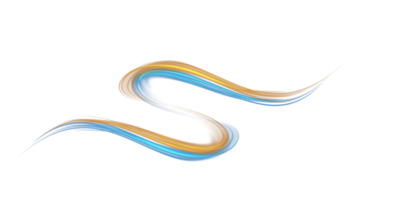 azul e dourado brilhando brilhante linhas efeito. luminoso azul e amarelo linhas do velocidade. luz brilhando efeito. luz trilha aceno, fogo caminho vestígio linha e incandescência curva girar. ilustração número 21 png