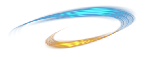 Blue and golden glowing shiny lines effect. Luminous blue and yellow lines of speed. Light glowing effect. Light trail wave, fire path trace line and incandescence curve twirl. Illustration number 20 png