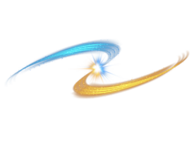 Blue and golden glowing shiny lines effect. Luminous blue and yellow lines of speed. Light glowing effect. Light trail wave, fire path trace line and incandescence curve twirl. Illustration number 19 png