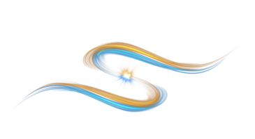 Blue and golden glowing shiny lines effect. Luminous blue and yellow lines of speed. Light glowing effect. Light trail wave, fire path trace line and incandescence curve twirl. Illustration number 18 png