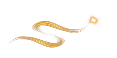 Golden glowing shiny lines effect. Luminous golden lines of speed. Light glowing effect. Light trail wave, fire path trace line and incandescence curve twirl. . Illustration number 46 png