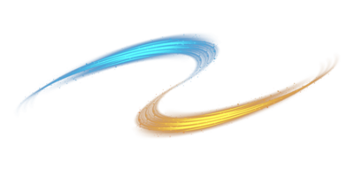 Blue and golden glowing shiny lines effect. Luminous blue and yellow lines of speed. Light glowing effect. Light trail wave, fire path trace line and incandescence curve twirl. Illustration number 17 png