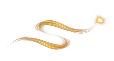 Golden glowing shiny lines effect. Luminous golden lines of speed. Light glowing effect. Light trail wave, fire path trace line and incandescence curve twirl. . Illustration number 42 png