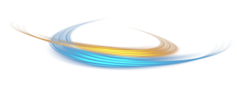 Blue and golden glowing shiny lines effect. Luminous blue and yellow lines of speed. Light glowing effect. Light trail wave, fire path trace line and incandescence curve twirl. Illustration number 15 png