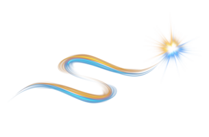 Blue and golden glowing shiny lines effect. Luminous blue and yellow lines of speed. Light glowing effect. Light trail wave, fire path trace line and incandescence curve twirl. Illustration number 14 png