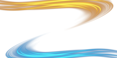 Blue and golden glowing shiny lines effect. Luminous blue and yellow lines of speed. Light glowing effect. Light trail wave, fire path trace line and incandescence curve twirl. Illustration number 13 png