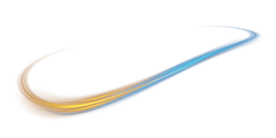 Blue and golden glowing shiny lines effect. Luminous blue and yellow lines of speed. Light glowing effect. Light trail wave, fire path trace line and incandescence curve twirl. Illustration number 11 png
