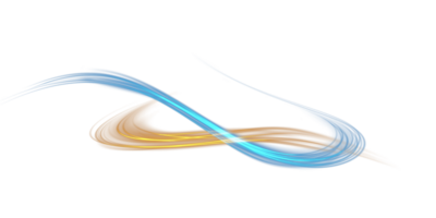 Blue and golden glowing shiny lines effect. Luminous blue and yellow lines of speed. Light glowing effect. Light trail wave, fire path trace line and incandescence curve twirl. Illustration number 9 png