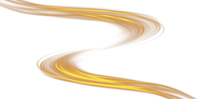Golden glowing shiny lines effect. Luminous golden lines of speed. Light glowing effect. Light trail wave, fire path trace line and incandescence curve twirl. . Illustration number 4 png