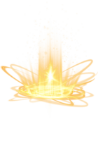 Yellow magic fantasy portal. Futuristic teleport. Light effect. Yellow candles rays of a night scene with sparks. Empty light effect of the podium. Disco club dance floor. . Illustration number 4 png