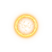 Yellow Ball lightning on a transparent background. Abstract electric lightning strike. Light flash, thunder, spark. . Illustration number 7 png