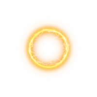Yellow Ball lightning on a transparent background. Abstract electric lightning strike. Light flash, thunder, spark. . Illustration number 4 png