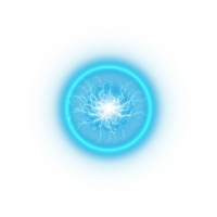 Blue Ball lightning on a transparent background. Abstract electric lightning strike. Light flash, thunder, spark. . Illustration number 6 png
