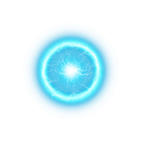 Blue Ball lightning on a transparent background. Abstract electric lightning strike. Light flash, thunder, spark. . Illustration number 5 png