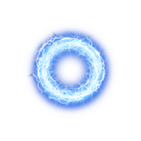 Blue Ball lightning on a transparent background. Abstract electric lightning strike. Light flash, thunder, spark. . Illustration number 4 png