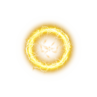 Yellow Ball lightning on a transparent background. Abstract electric lightning strike. Light flash, thunder, spark. . Illustration number 1 png