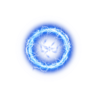 Blue Ball lightning on a transparent background. Abstract electric lightning strike. Light flash, thunder, spark. . Illustration number 2 png
