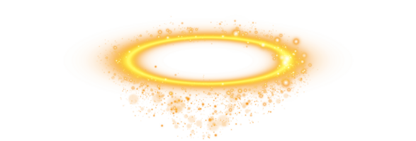 Golden halo angel ring. Light realistic halo, angel ring, Saint aureole symbol. Magic fantasy portal. Futuristic teleport. Three dimensional shiny golden nimbus. . Illustration number 84 png