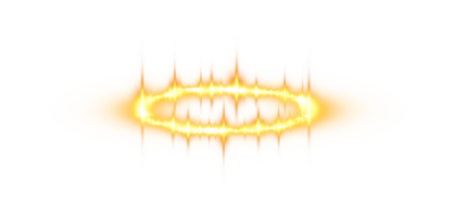 Golden halo angel ring. Light realistic halo, angel ring, Saint aureole symbol. Magic fantasy portal. Futuristic teleport. Three dimensional shiny golden nimbus. . Illustration number 75 png
