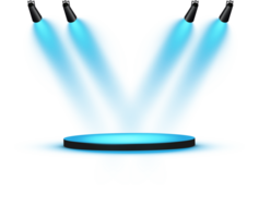 Bright blue Spotlight. Scene. Stage. Podium. Light Effects. Glow light effect. Glowing lamp. . Illustration number 492 png